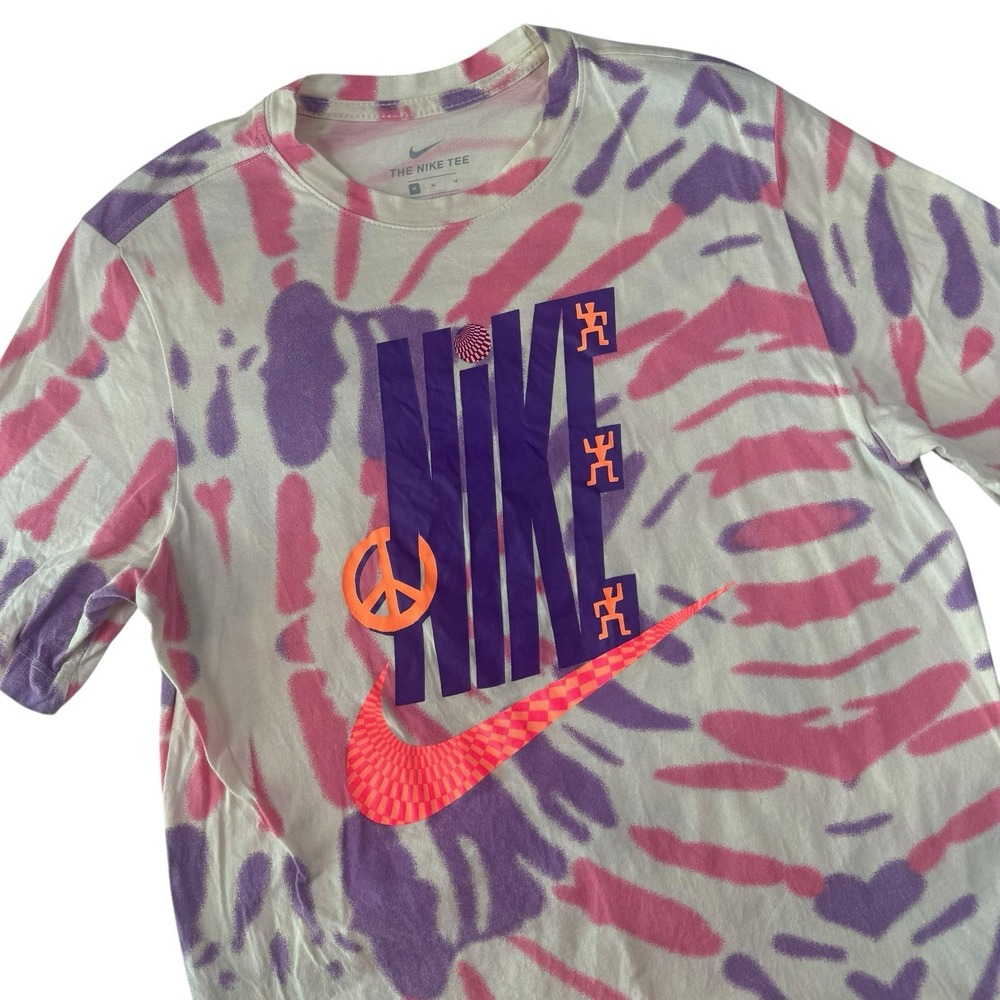 Nike Festival Futura Peace Tie-Dye Graphic T-Shirt Peace Swoosh Streetwear M